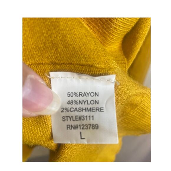 Jolie Womens Large Soft Cashmere Blend Sweater Mustard Yellow - Picture 5 of 5